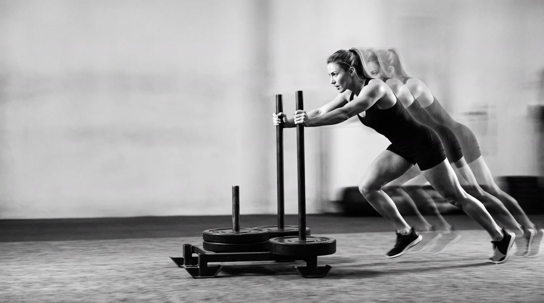Wall balls at a race, black and white shot