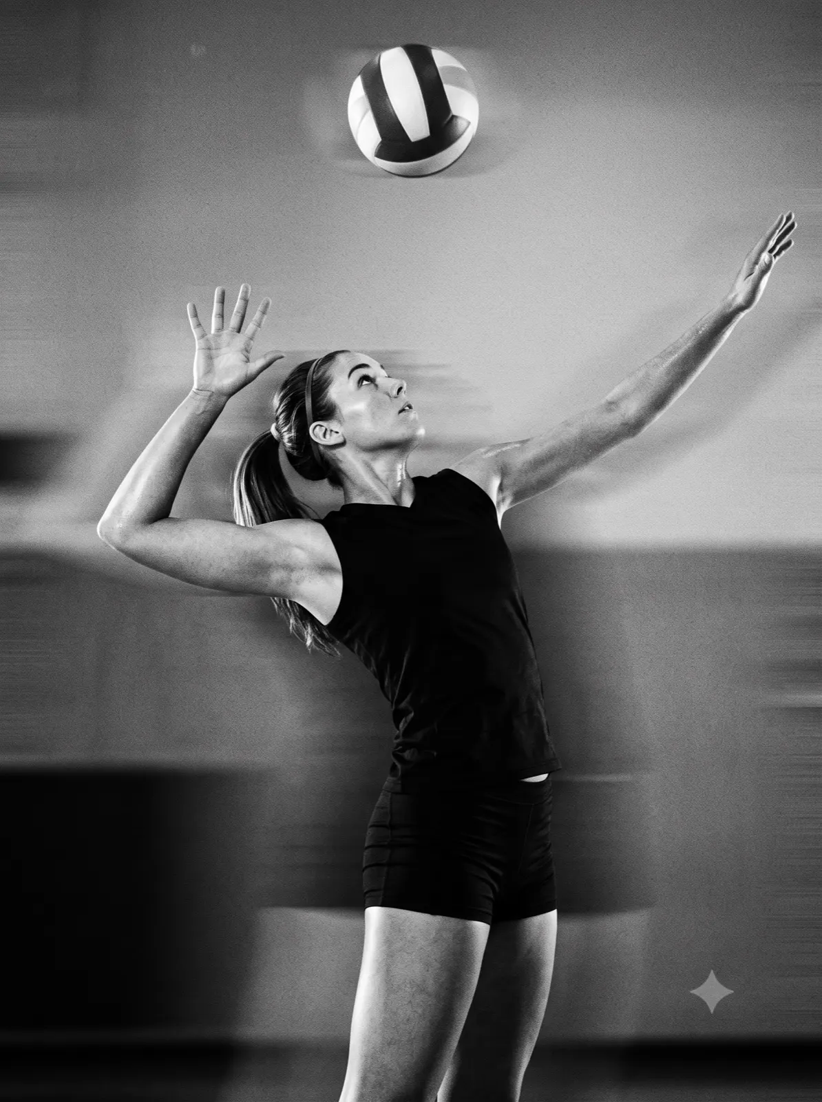 Sprint on the pitch, black and white shot