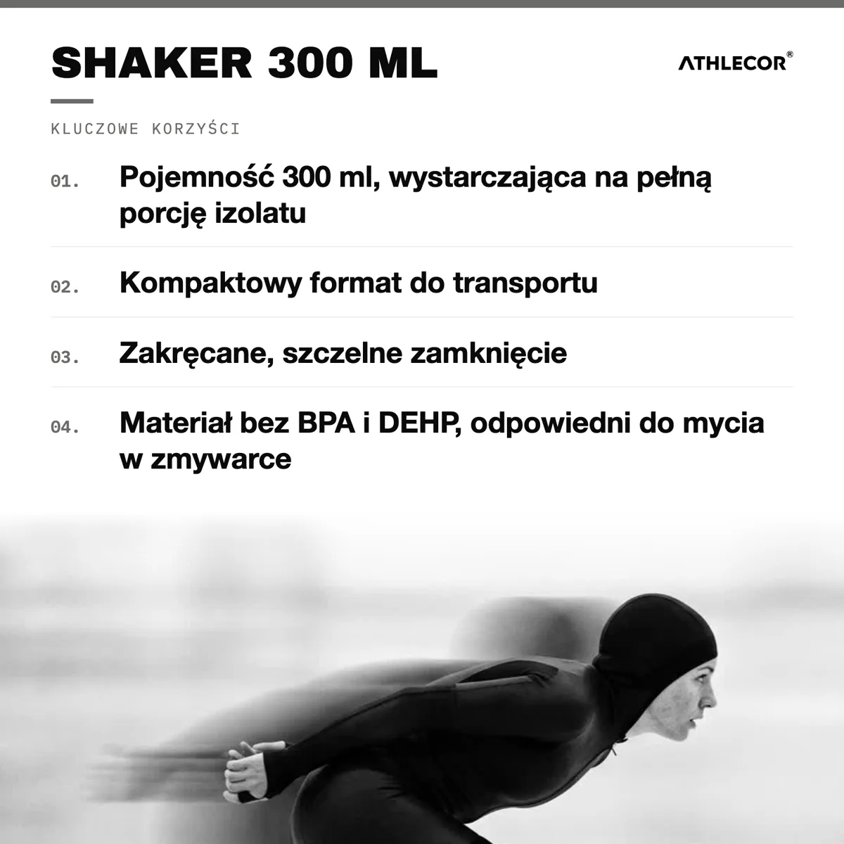 Kluczowe korzyści: Shaker 300 ml